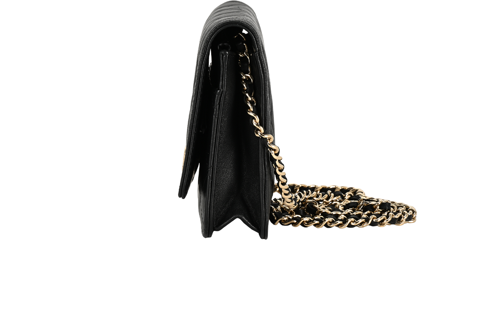 Boy Wallet On Chain, &pound;1,800, Handbags, Black, Lambskin Leather, Bottom view